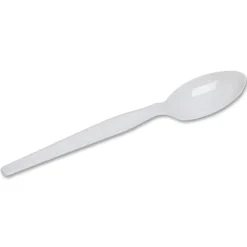 Dixie Plastic Cutlery, Heavyweight Spoon, White, 100/Box
