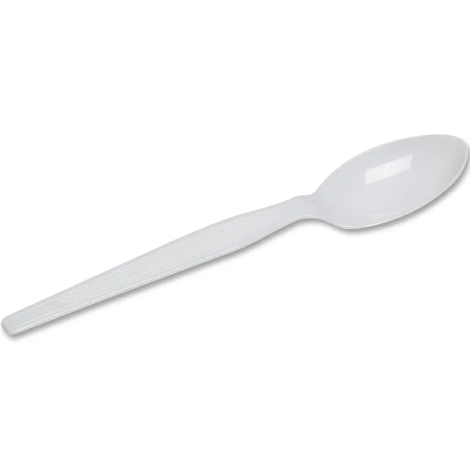 Dixie Plastic Cutlery, Heavyweight Spoon, White, 100/Box