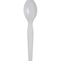 Dixie Plastic Cutlery, Heavyweight Spoon, White, 100/Box