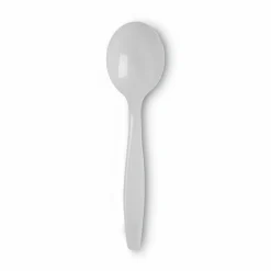 Dixie Plastic Cutlery, Heavyweight Soup Spoon, White, 1,000/Carton