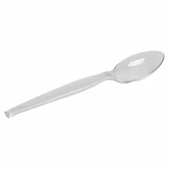 Dixie Plastic Cutlery, Heavyweight Spoon, Crystal Clear, 1,000/Carton