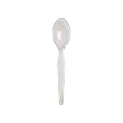 Dixie Plastic Cutlery, Heavyweight Spoon, Crystal Clear, 1,000/Carton