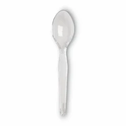 Dixie Plastic Cutlery, Heavyweight Spoon, Crystal Clear, 1,000/Carton