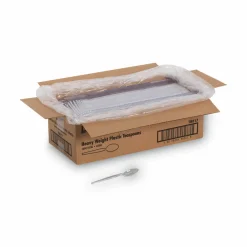 Dixie Plastic Cutlery, Heavyweight Spoon, Crystal Clear, 1,000/Carton