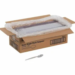 Dixie Plastic Cutlery, Heavyweight Spoon, Crystal Clear, 1,000/Carton