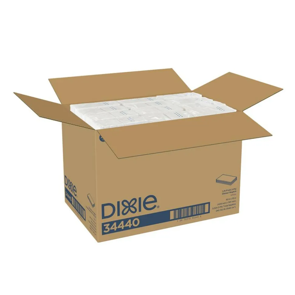 Dixie 2-Ply Dinner Napkins, 126 Napkins Per Sleeve, Carton of 24 Packs