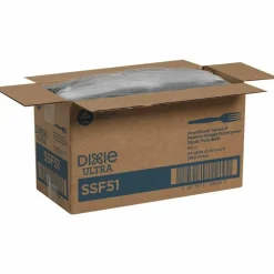 Dixie SmartStock Plastic Cutlery Refill, Series-O, Mediumweight Fork, Black, 40/Pack, 24 Packs/Carton