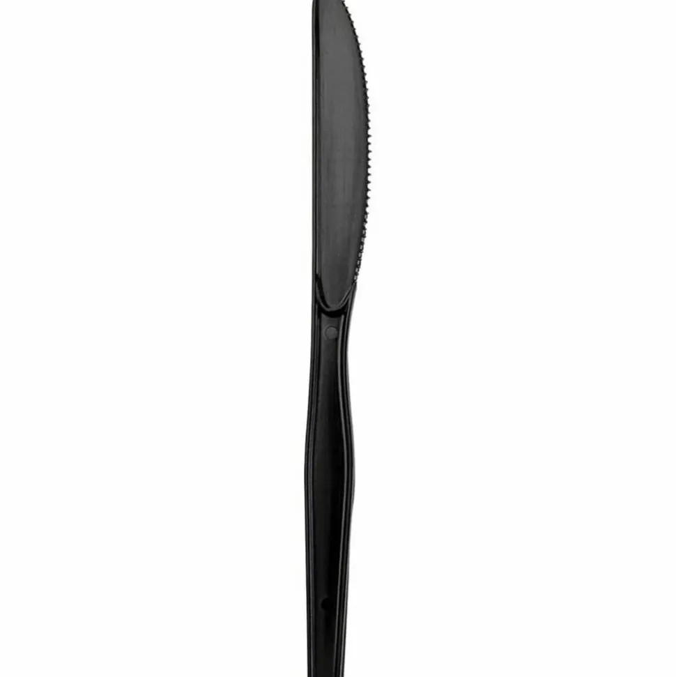 Dixie SmartStock Plastic Cutlery Refill, Series-O, Mediumweight Knife, Black, 40/Pack, 24 Packs/Carton