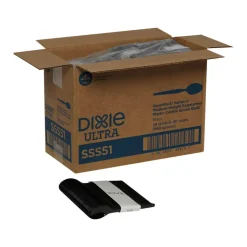 Dixie SmartStock Plastic Cutlery Refill, Series-O, Mediumweight Spoon, Black, 40/Pack, 24 Packs/Carton