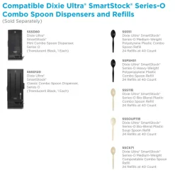 Dixie SmartStock Plastic Cutlery Refill, Series-O, Mediumweight Spoon, Black, 40/Pack, 24 Packs/Carton
