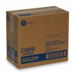 Dixie SmartStock Plastic Cutlery Refill, Series-B, Mediumweight Spoon, White, 40/Pack, 24 Packs/Carton