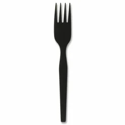 Dixie SmartStock Plastic Cutlery Refill, Series-O, Heavyweight Fork, Black, 40/Pack, 24 Packs/Carton