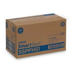 Dixie SmartStock Plastic Cutlery Refill, Series-O, Heavyweight Fork, Black, 40/Pack, 24 Packs/Carton