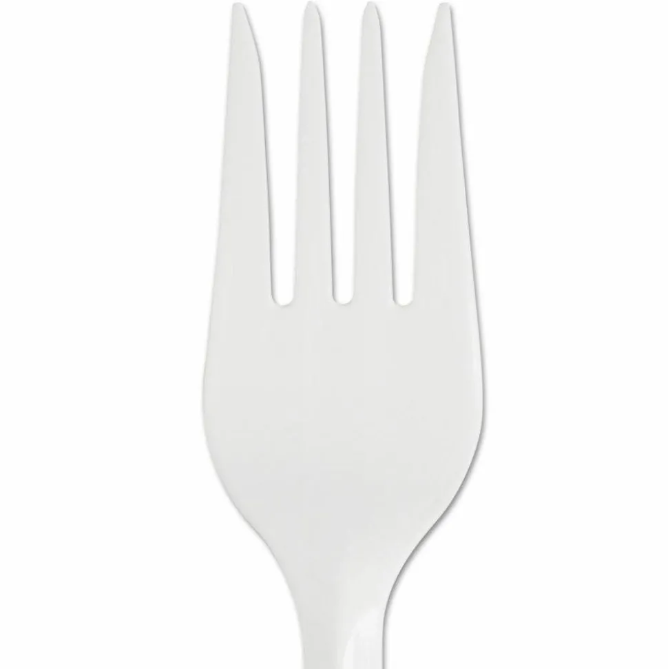 Dixie SmartStock Plastic Cutlery Refill, Series-B, Mediumweight Fork, White, 40/Pack, 24 Packs/Carton