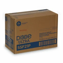 Dixie SmartStock Plastic Cutlery Refill, Series-B, Mediumweight Fork, White, 40/Pack, 24 Packs/Carton