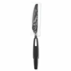 Dixie SmartStock Wrapped Heavyweight Cutlery Refill, Knife, Plastic, Black, 960/Carton
