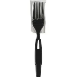 Dixie SmartStock Wrapped Heavyweight Cutlery Refill, Fork, Plastic, Black, 960/Carton