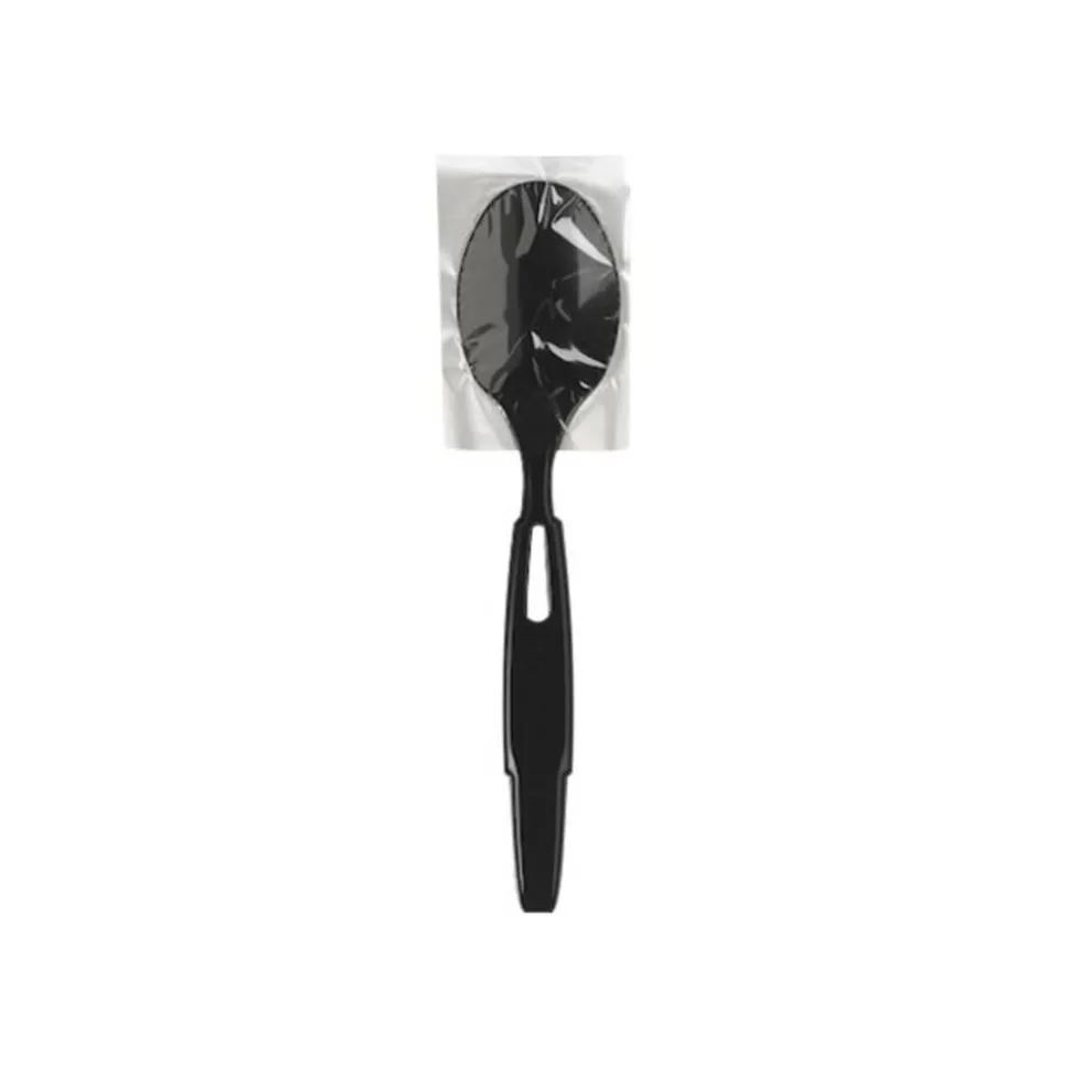 Dixie SmartStock Wrapped Heavyweight Cutlery Refill, Spoon, Plastic, Black, 960/Carton