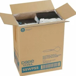 Dixie SmartStock Wrapped Heavyweight Cutlery Refill, Soup Spoon, Plastic, Black, 960/Carton