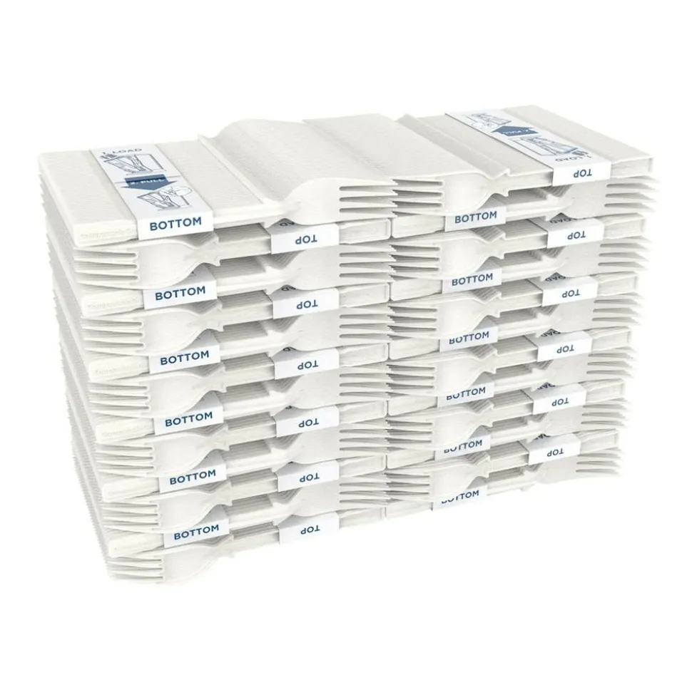 Dixie TriTower Forks, White, 40 Forks Per Box, Case Of 24 Boxes