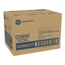 Dixie TriTower Knives, White, Box Of 40 Knives, Case Of 24 Boxes
