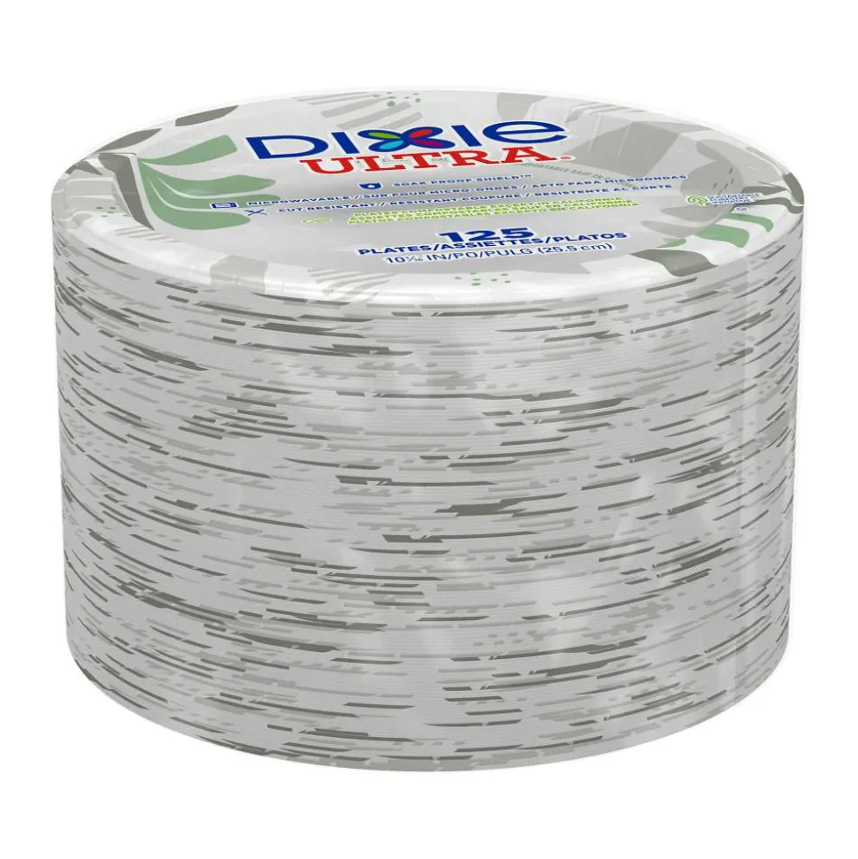 Dixie Ultra 10-1/16" Heavy-Weight Paper Plates, Pathways, 125 Count
