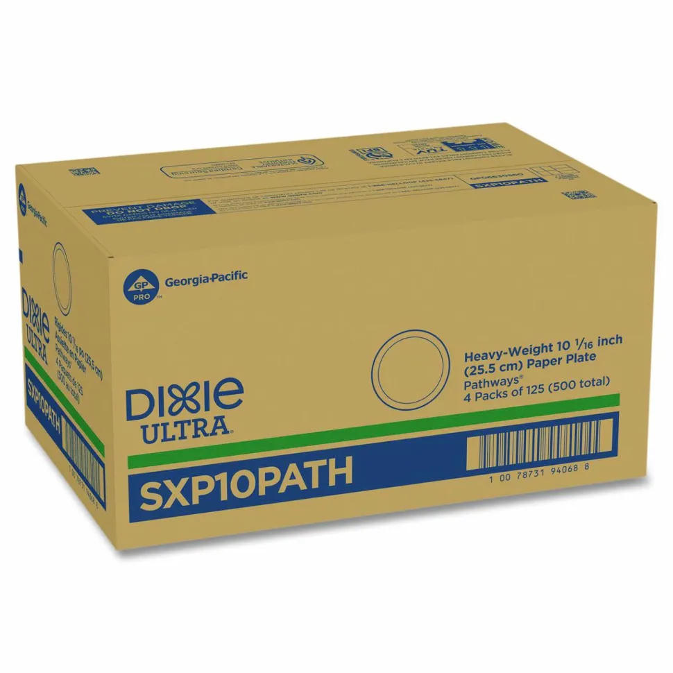 Dixie Ultra 10-1/16" Heavy-Weight Paper Plates, Pathways, 125 Count