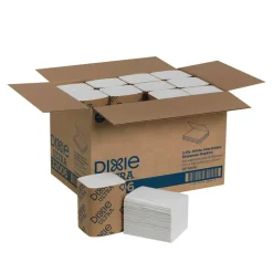Dixie Ultra 2-Ply Interfold Napkin Dispenser Refills, 6-1/2" x 5", White, 250 Napkins per Pack, 24 Packs per Case