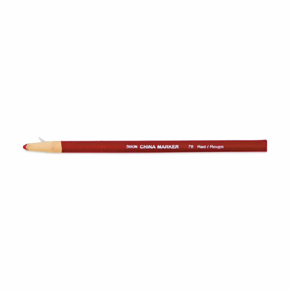 Dixon Phano China Markers, Red, Box Of 12