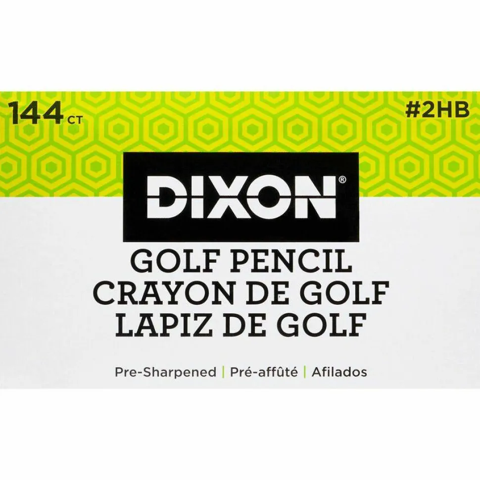 Dixon Presharpened Golf Pencils, Presharpened, #2 Lead, Soft, Pack of 144