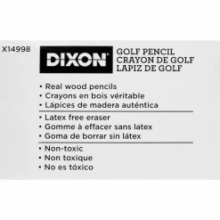Dixon Presharpened Golf Pencils, Presharpened, #2 Lead, Soft, Pack of 144