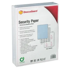 DocuGard Advanced Medical Security Paper - Letter - 8 1/2" x 11" - 24 lb Basis Weight - Tamper Resistant, Watermarked, CMS Approved - Blue - 500 / Ream