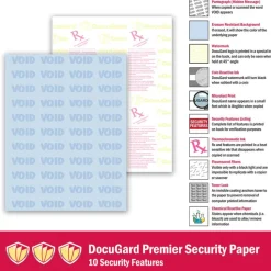 DocuGard Premier Medical 10 Medical Prescription Papers And Business Checks, Letter Size (8 1/2