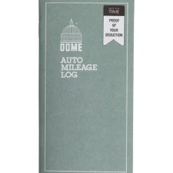 Dome Auto Mileage Log, Card Stock Cover, 3 1/4" x 6 1/4", Gray
