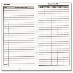 Dome Auto Mileage Log, Card Stock Cover, 3 1/4
