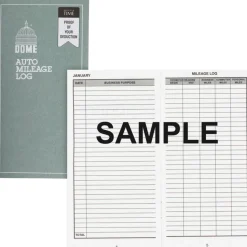 Dome Auto Mileage Log, Card Stock Cover, 3 1/4