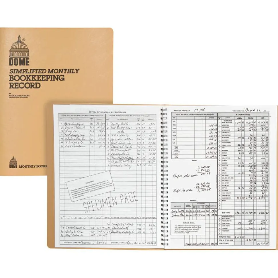 Dome Bookkeeping Record Book