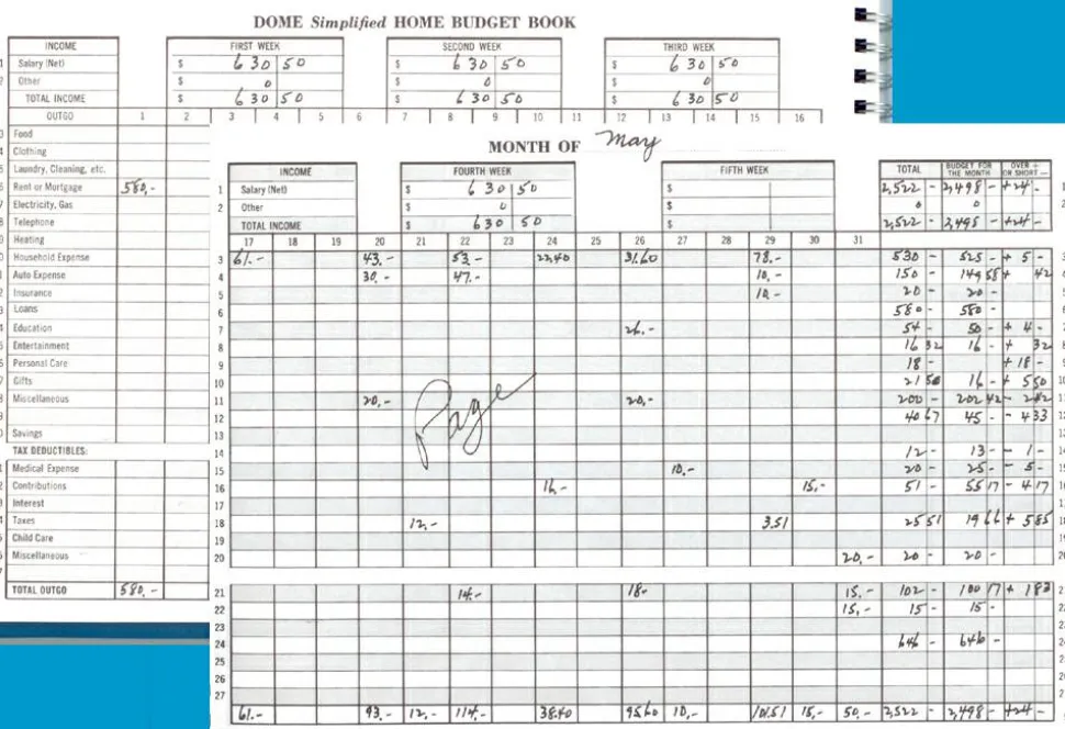 Dome Simplified Home Budget Book, 7 1/2" x 10 1/2", Teal