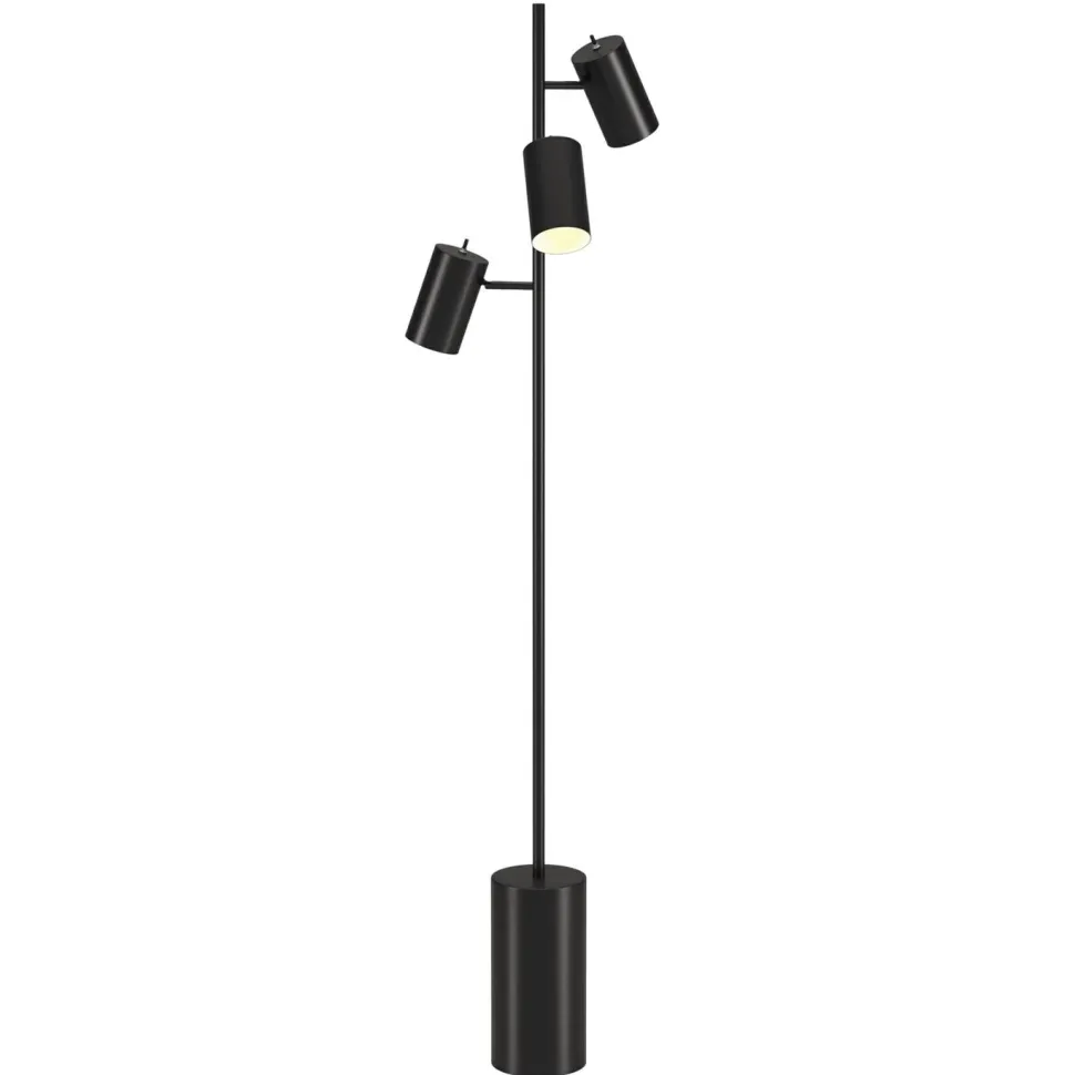 Dorset 3-Light Floor Lamp with Metal Shades in Blackened Bronze/Blackened Bronze