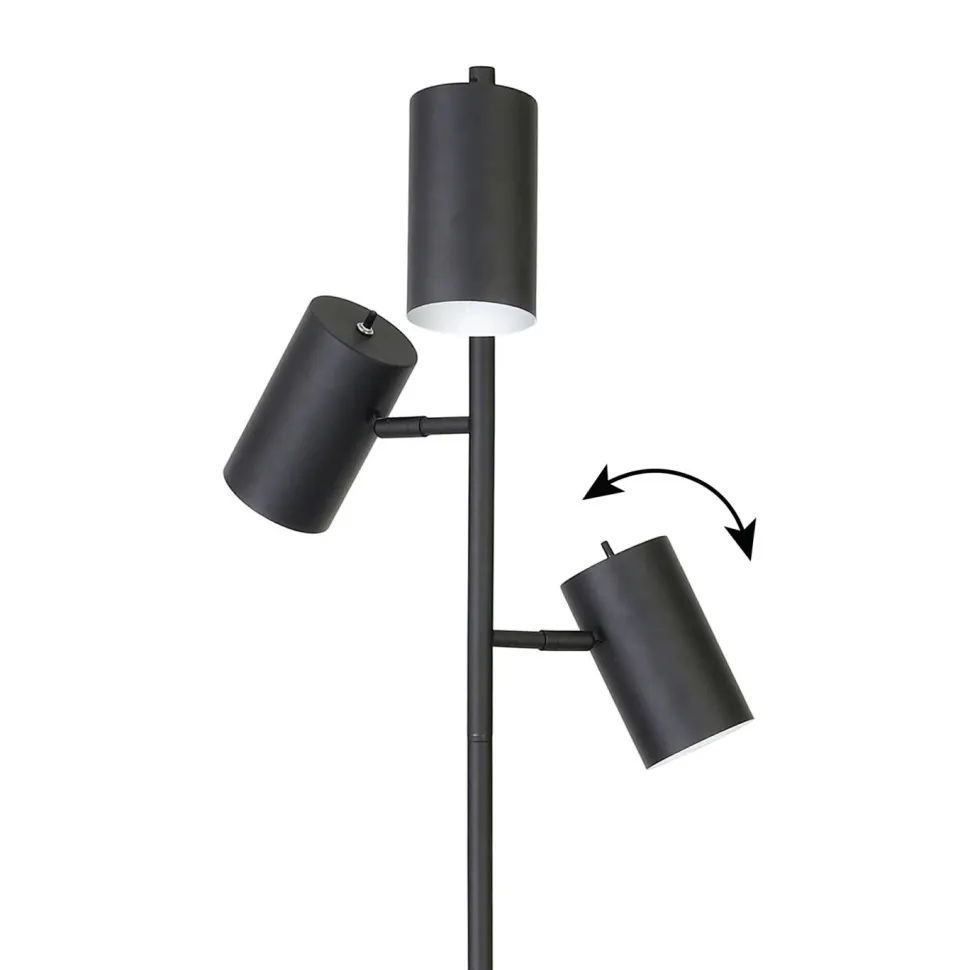 Dorset 3-Light Floor Lamp with Metal Shades in Blackened Bronze/Blackened Bronze