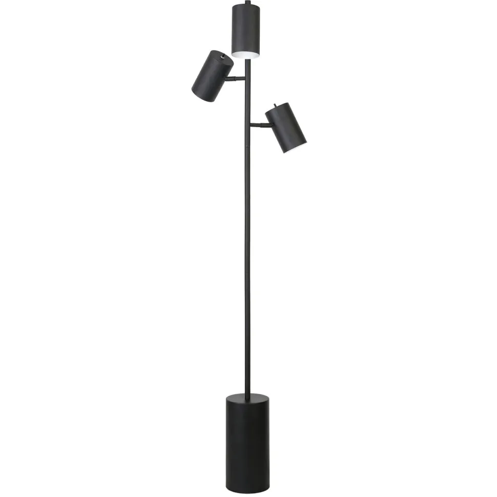 Dorset 3-Light Floor Lamp with Metal Shades in Blackened Bronze/Blackened Bronze