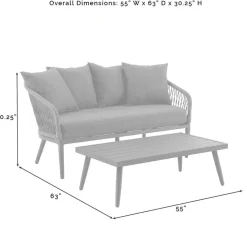Dover 2Pc Outdoor Rope Conversation Set