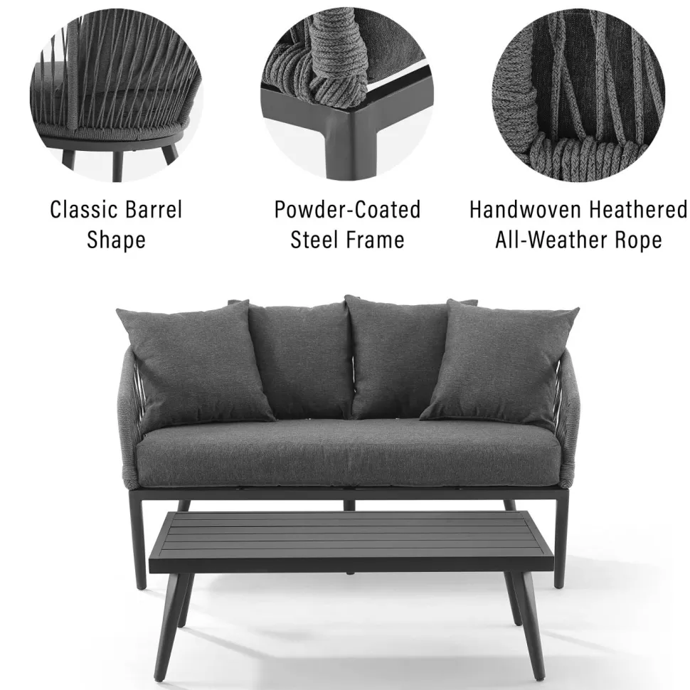Dover 2Pc Outdoor Rope Conversation Set