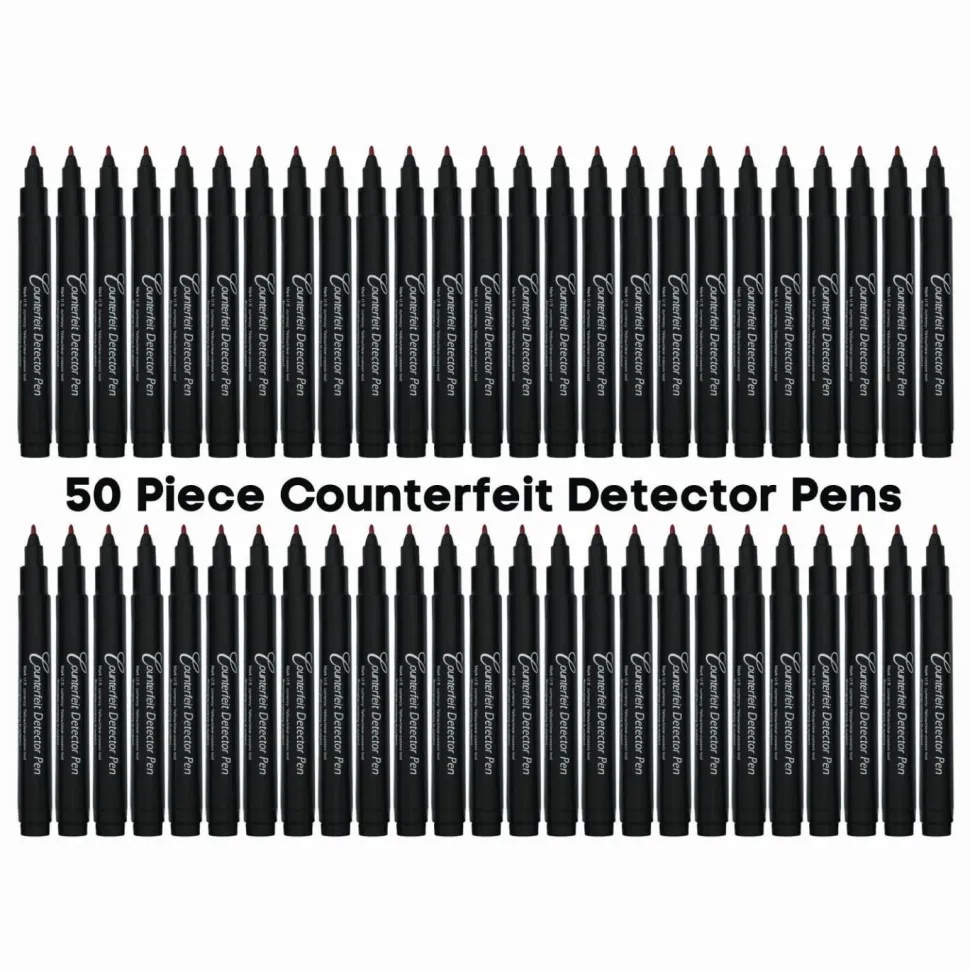 Dri-Mark Counterfeit Bill Detector Marker Pen for USD, Black, 50/Pack