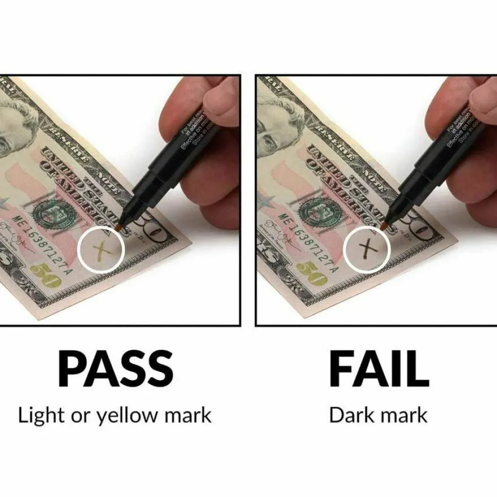 Dri-Mark Counterfeit Bill Detector Marker Pen for USD, Black, 50/Pack