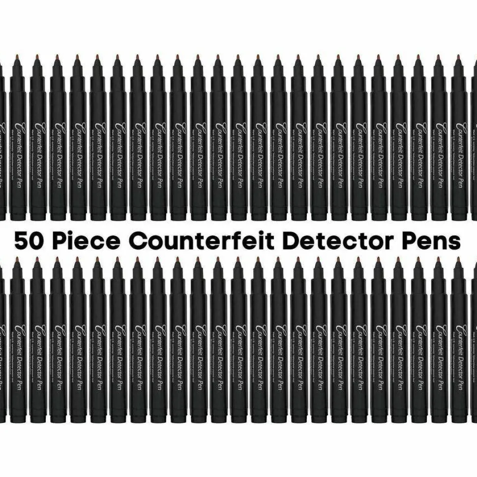 Dri-Mark Counterfeit Bill Detector Marker Pen for USD, Black, 50/Pack