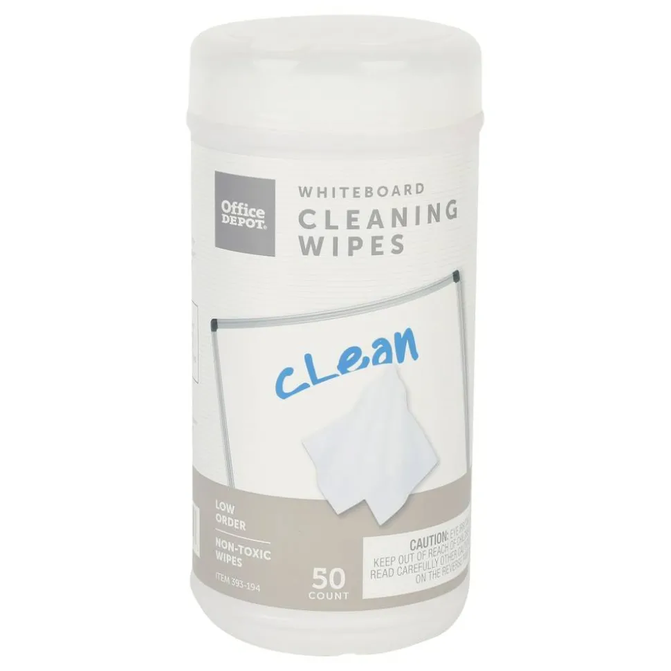 Dry-Erase Board Cleaning Wipes, 6" x 9", Pack Of 50