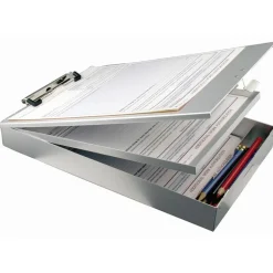 Dual Form Holder Storage Clipboard, 89% Recycled, 14" x 9", Aluminum