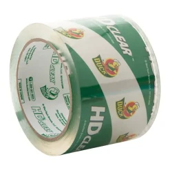 Duck HD Clear Extra-Wide Heavy Duty Packaging Tape, 3" x 55 Yd., Clear, Pack Of 6