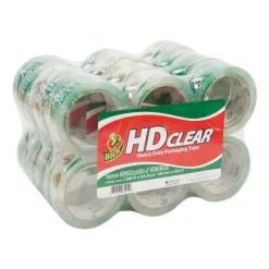 Duck HD Clear Heavy-Duty Packaging Tape, 1-7/8", Crystal Clear, Box Of 24 Rolls